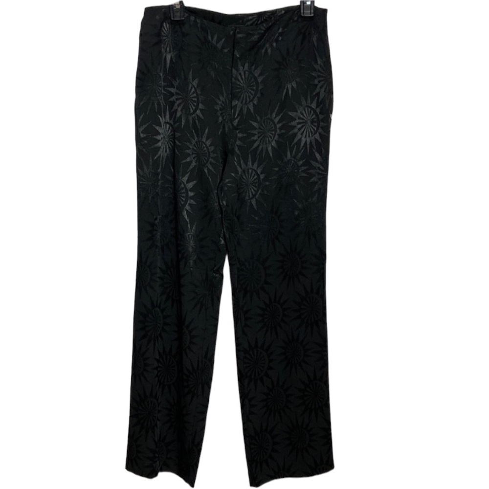 Scotch & Soda Jacquard Black Star Patterned Pants Silky Trousers Straight Leg